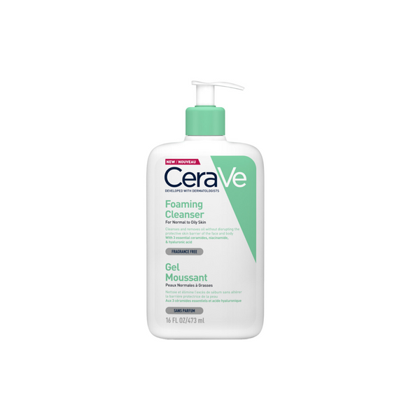 CeraVe غسول رغوي للبشرة العادية إلى الدهنية مع حمض الهيالورونيك