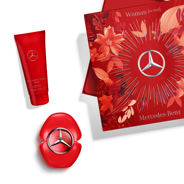 مجموعة نساء Mercedes-Benz باللون الأحمر