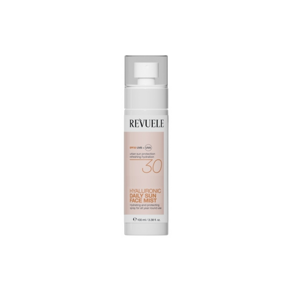 Revuele بخاخ واقي شمس يومي للوجه SPF 30 مع حمض الهيالورونيك