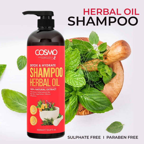 Cosmo Hair Naturals Shampoo Natural Herbs Detox and Moisture