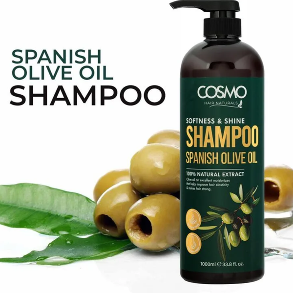 Cosmo Hair Naturals Shampoo Spanish Olive Oil Softness and Shine