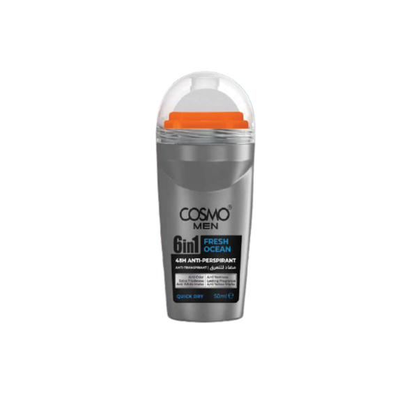 Cosmo Man Deodorant Roll-On for Men 6 in 1 Fresh Ocean