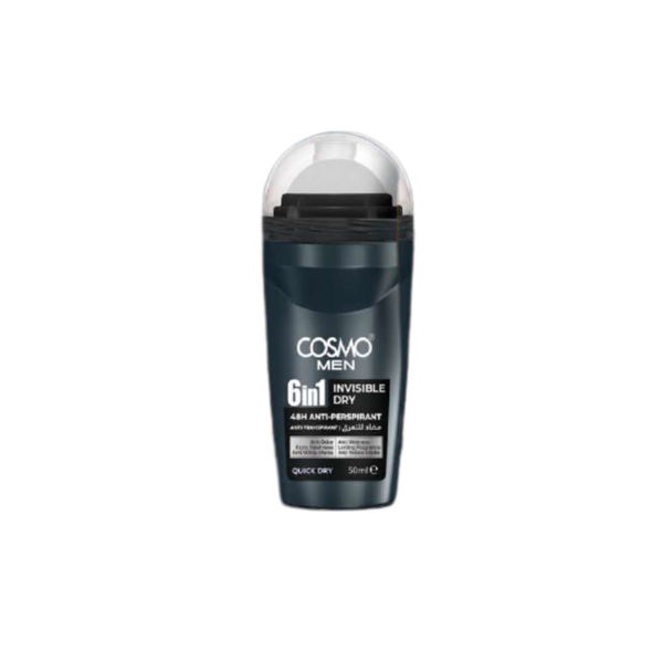 Cosmo Man Deodorant Roll-On for Men 6 in 1 Invisible Dry