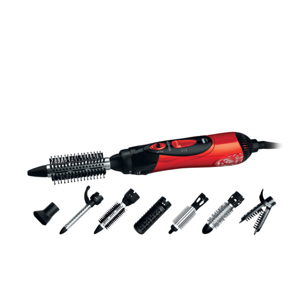 سينكور فرشاة تجعيد شعر احمر 7 ملحقات - SHS 7551RD