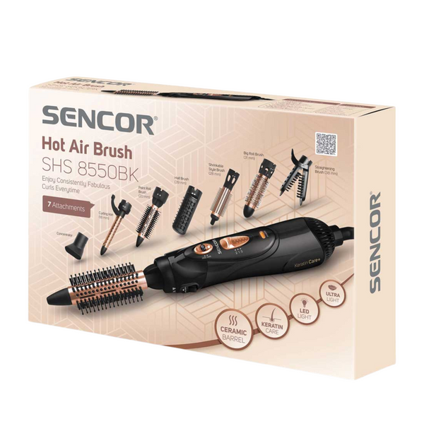 سينكور فرشاة تجعيد شعر بنفسجي 7 ملحقات - SHS 8550BK