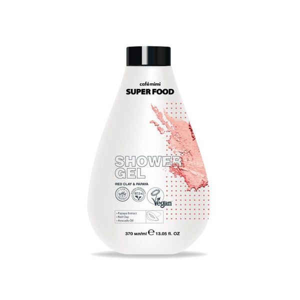 Café Mimi جل استحمام سوبر فود بالطين الأحمر والبابايا 370ml