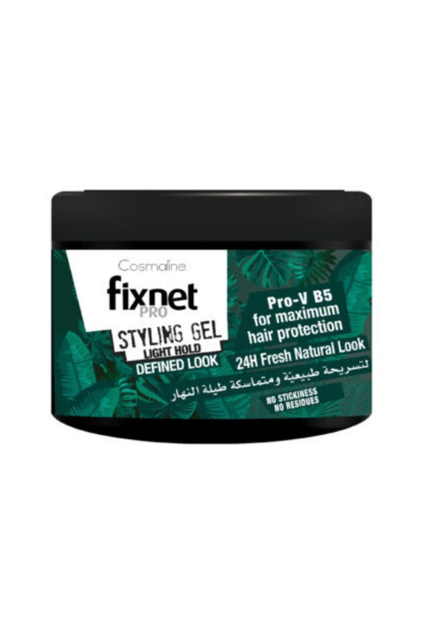 Cosmaline Fix Net Pro Styling Gel Light Hold Defined Look 450ml كوزملاين فيكس نت برو جل خفيف مثبت بمظهر محدد