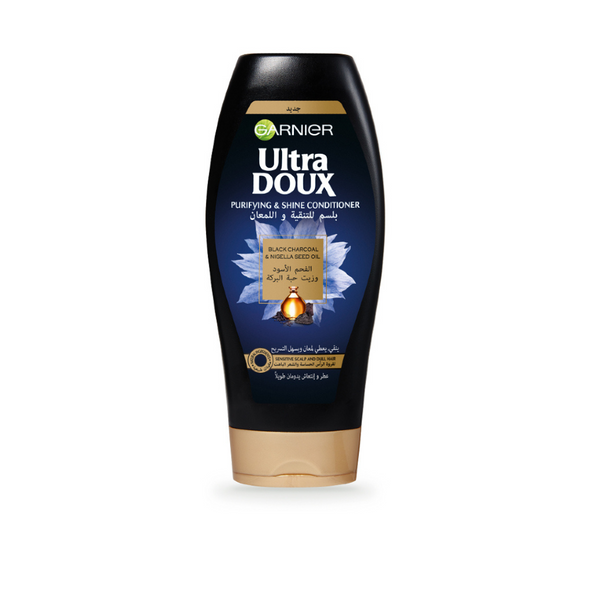 Garnier Ultra Doux Black Charcoal And Nigella Seed Oil Purifying With Shine Conditioner 400 Ml