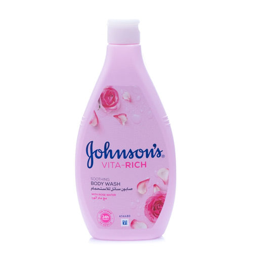 Johnson's Vita Rich Soothing Body Wash With Rose Water صابون سائل للاستحمام بخلاصة ماء الورد